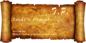 Tatár Placid névjegykártya